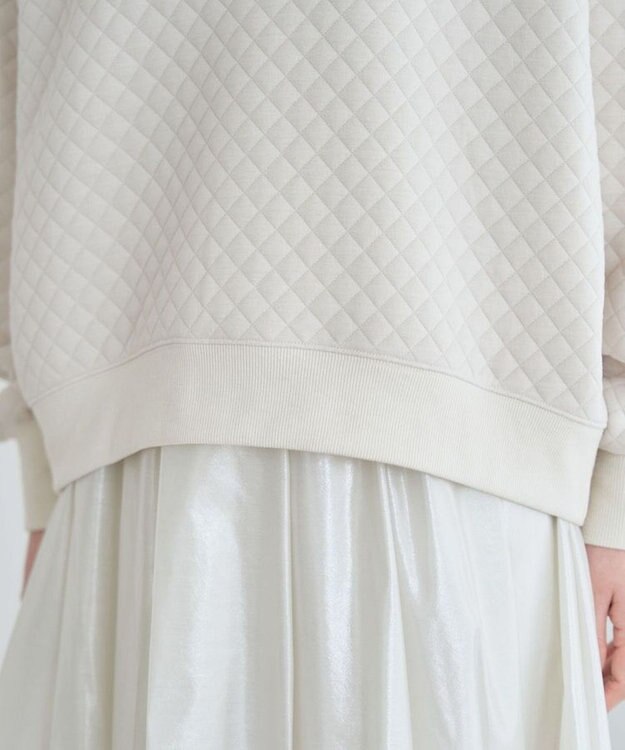 Green Parks ショート丈キルトロゴプルオーバー Off White