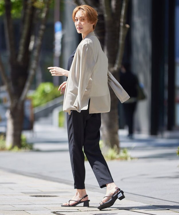 ICB L 【接触冷感・洗える】PINION ショートカーディガン ライトオリーブ系