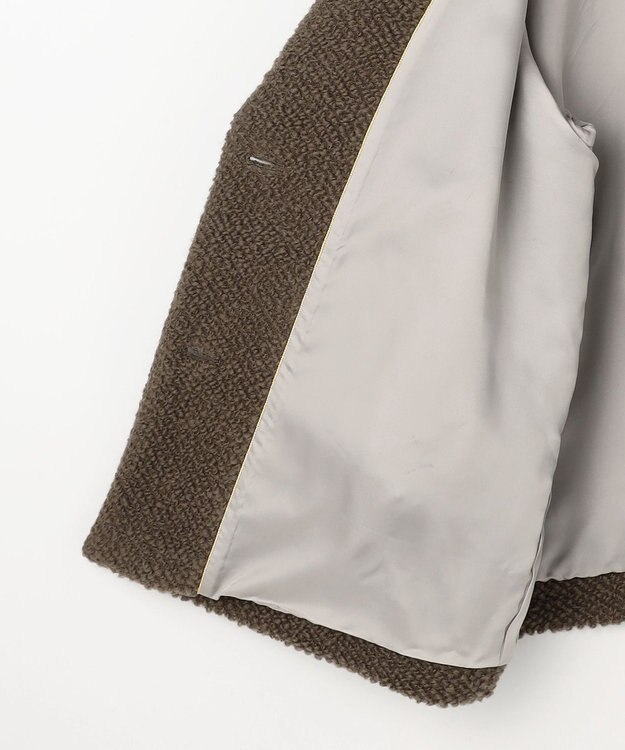 自由区 【カトリエムブーケ】manteau en relief コクーンシルエットツイードコート カーキ