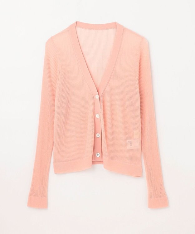 GRACE CONTINENTAL リブシアーニットカーディガン ピンク