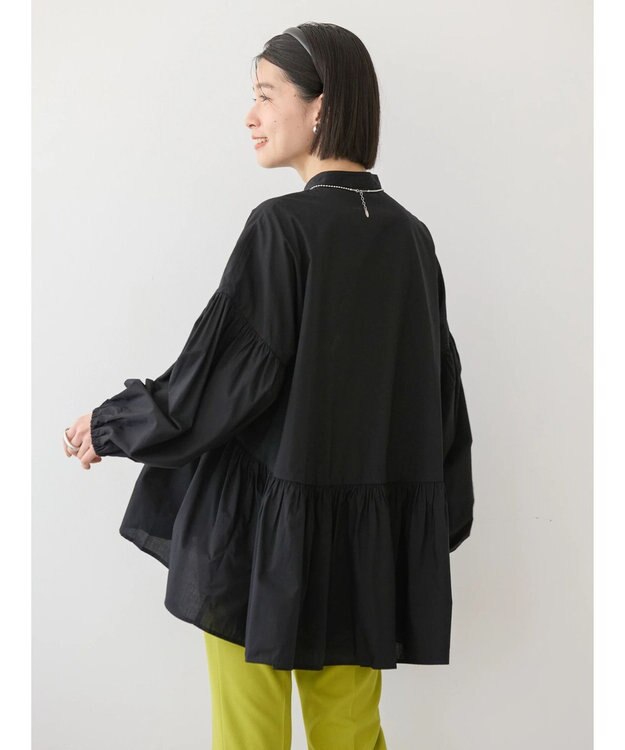 AMERICAN HOLIC サラックール／ＵＶカットティアードブラウス Black