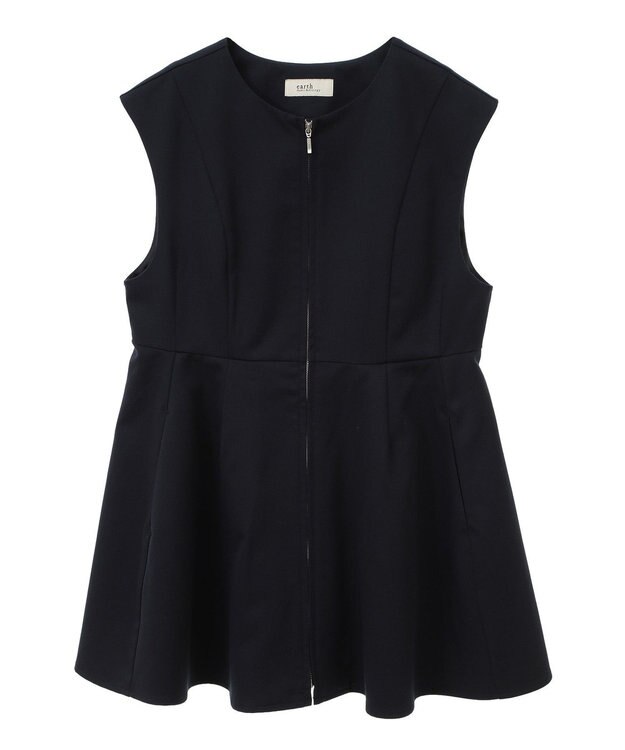 earth music&ecology ペプラムジップジレ Navy