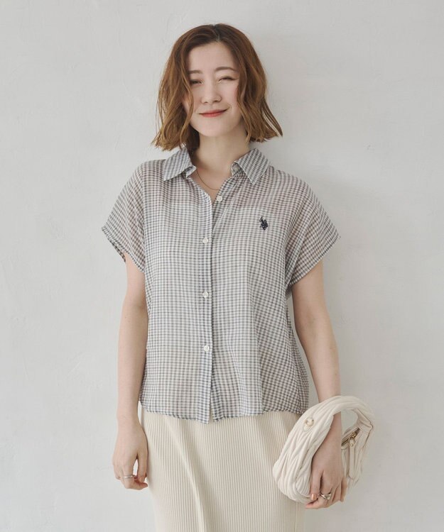 WEGO U.S. POLO ASSN.別注 フレンチスリーブシャツ ホワイト