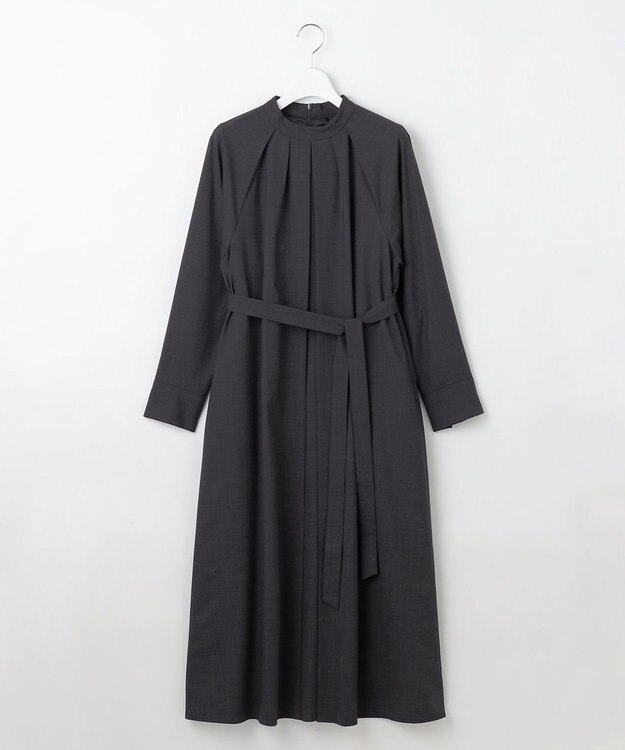 自由区 【洗える】ウーステッドトロ ワンピース チャコール