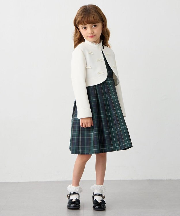 ANY KIDS グログランリボンジャケット ホワイト