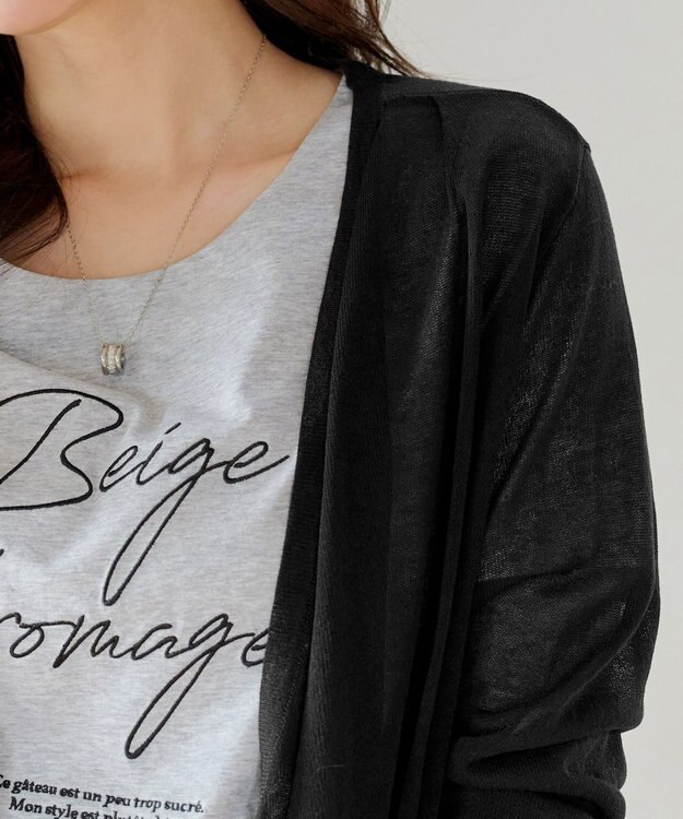 Tiaclasse L 【洗える】ドレープカーディガン ブラック