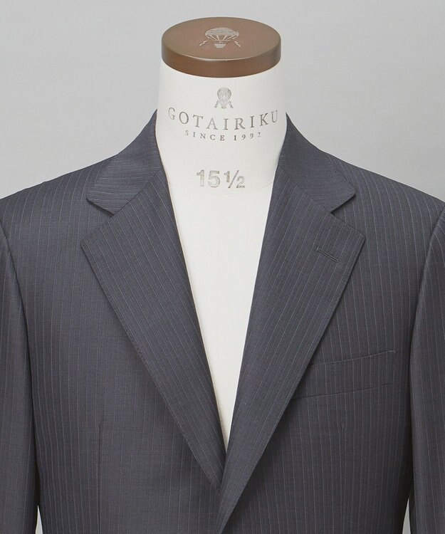 GOTAIRIKU 【Loro Piana Fabric】365 通年スーツ(グレー×ストライプ) グレー系1