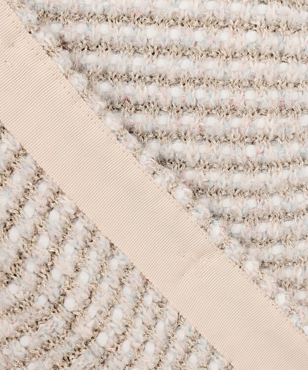 自由区 L ツイード調ニット ジレ ベージュ系