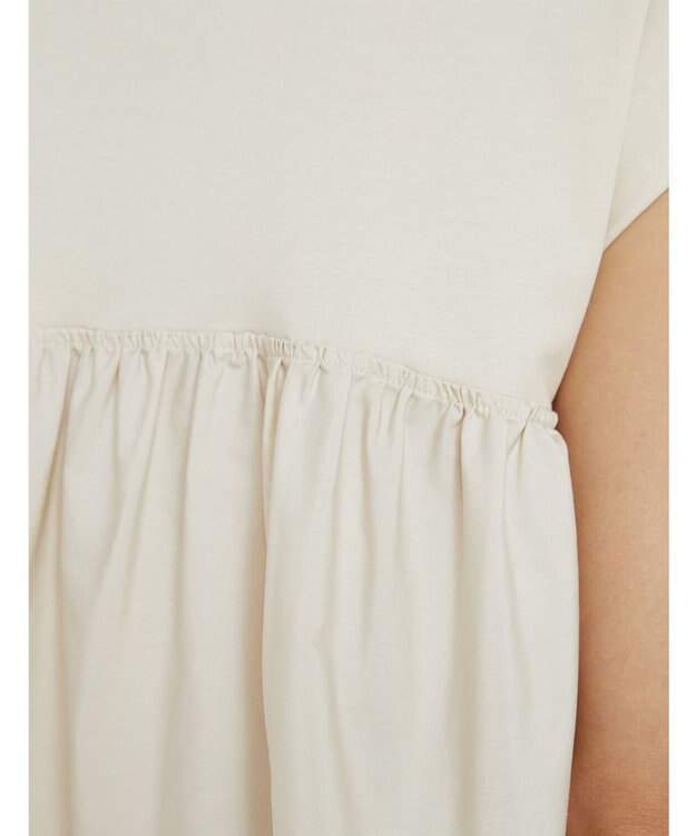 JOSEPH 【洗える】ポプリンジャージー　キャップスリーブティーシャツ Seashell