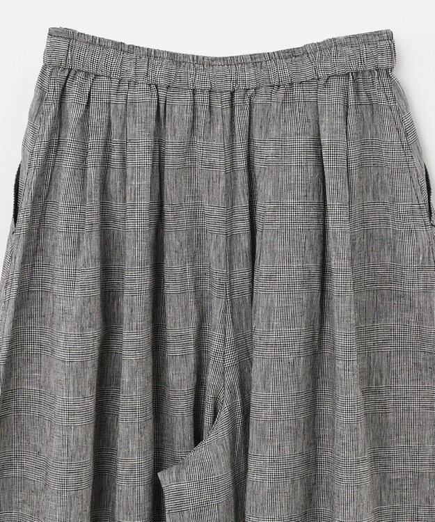 ANY 【接触冷感・UVケア】清涼リネン ガウチョパンツ グレンチェック