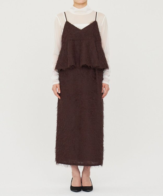 uncrave 【手洗い可】フリンジ ジャガード ビスチェ（uncrave STANDARD） ブラウン