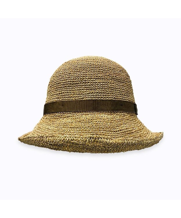 林八百吉商店 un chapeau　エッジアップラフィアハット ブラウン
