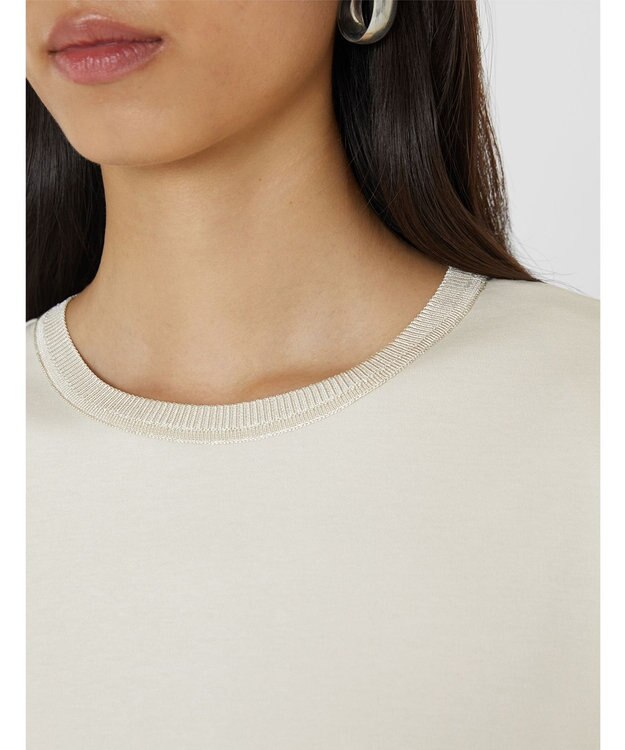 JOSEPH 【洗える】ポプリンジャージー　キャップスリーブティーシャツ Seashell