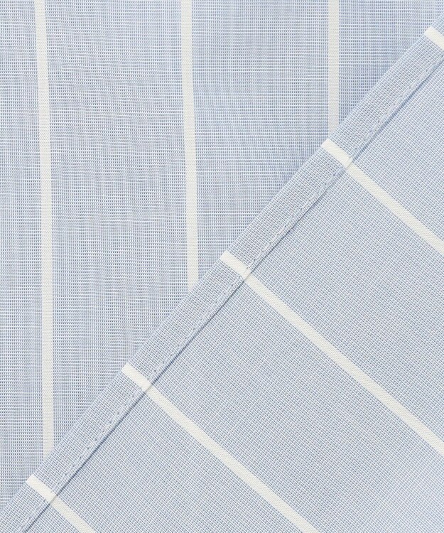 自由区 L 【洗える】エンブロイダリーブロードプルオーバー ブラウス サックス×オフストライプ