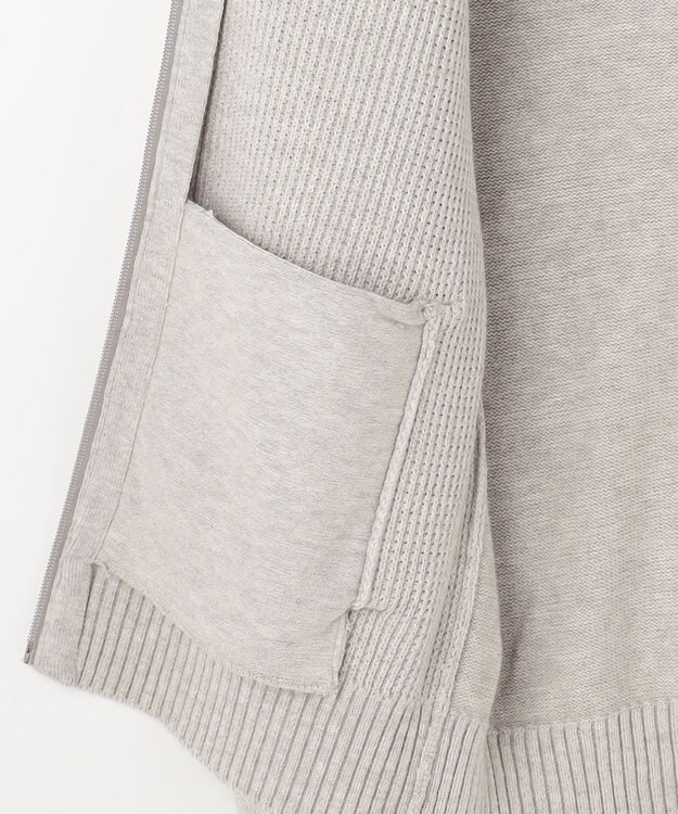 JOSEPH ABBOUD 【キングサイズ・洗える】コットンバルキーニットブルゾン ライトグレー系