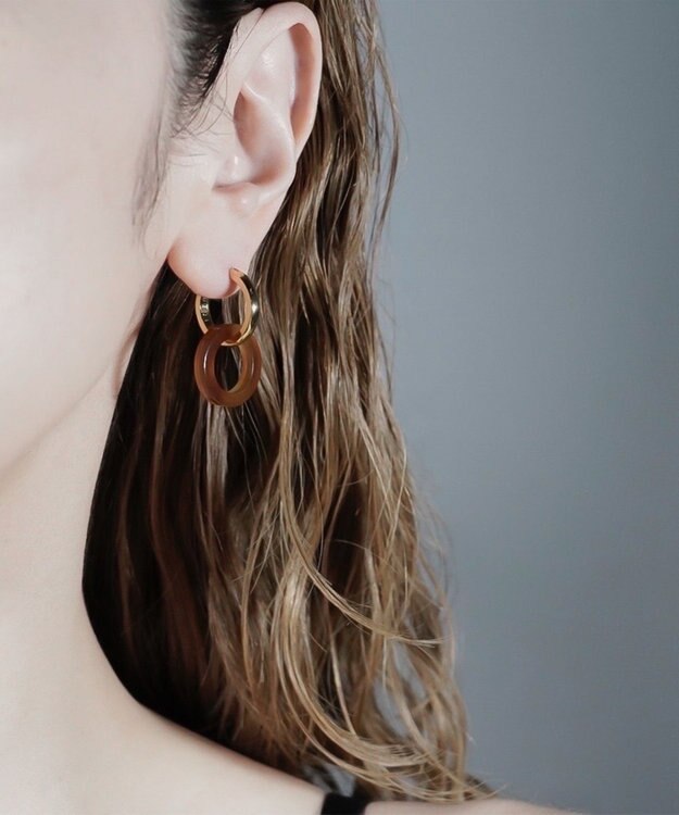 susui 【doughnut】フープピアス M (YGMRR)_片耳 ブラウン