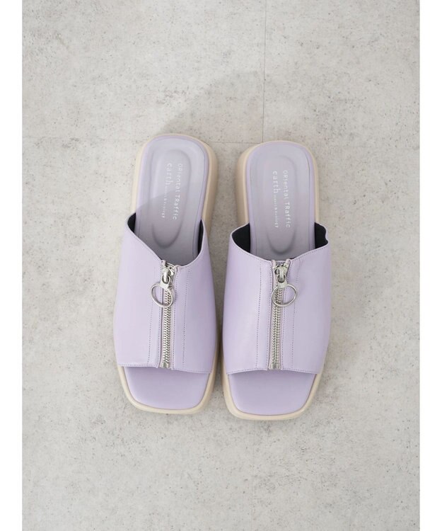 earth music&ecology ＯＲｉｅｎｔａｌＴＲａｆｆｉｃ　フロントジップサンダル Black