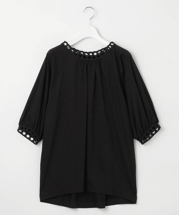 自由区 S 【洗える】コード刺繍 カットソー ブラック