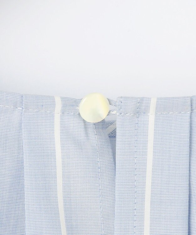 自由区 S 【洗える】エンブロイダリーブロードプルオーバー ブラウス サックス×オフストライプ