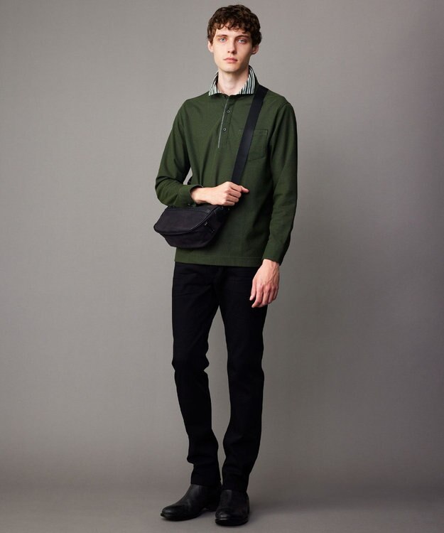 JOSEPH ABBOUD  【軽量/コンパクト】ライトスウェード ハーフムーン　バッグ ブラック系