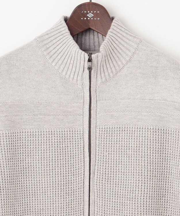 JOSEPH ABBOUD 【キングサイズ・洗える】コットンバルキーニットブルゾン ライトグレー系