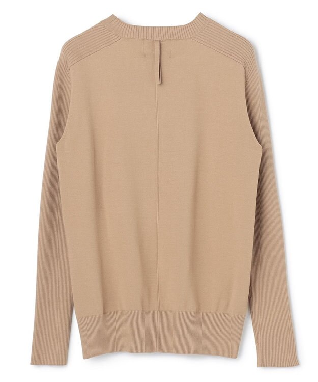 BEIGE， 【WEB限定・洗える】WILLOW / ストレッチクルーネックリブニット Milk Tea
