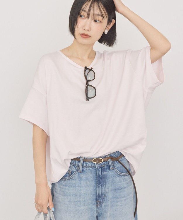 AMERICAN HOLIC 【接触冷感+UVカット】半袖コクーンカットプルオーバー Pink