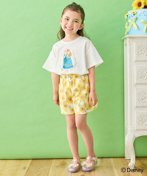 ANY KIDS 【ディズニー/FROZEN】【綿100%】ひんやり オーバーサイズTシャツ 「アナ＆エルサ」（オフホワイト）