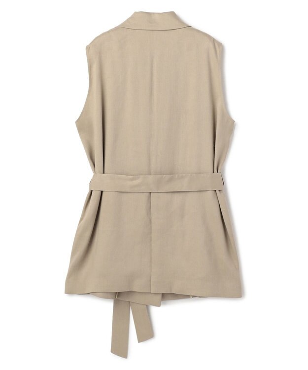 BEIGE， MICA /  リネンブレンドベルト付きジレ  L.Taupe