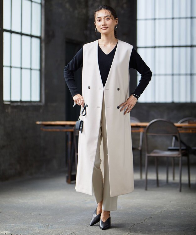 ICB 【洗える】 ウールミルドサキソニー 2WAYワンピース トープ系