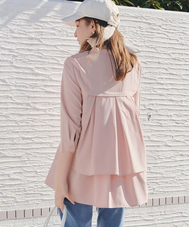 Tiaclasse バックタックフレアチュニック ピンク