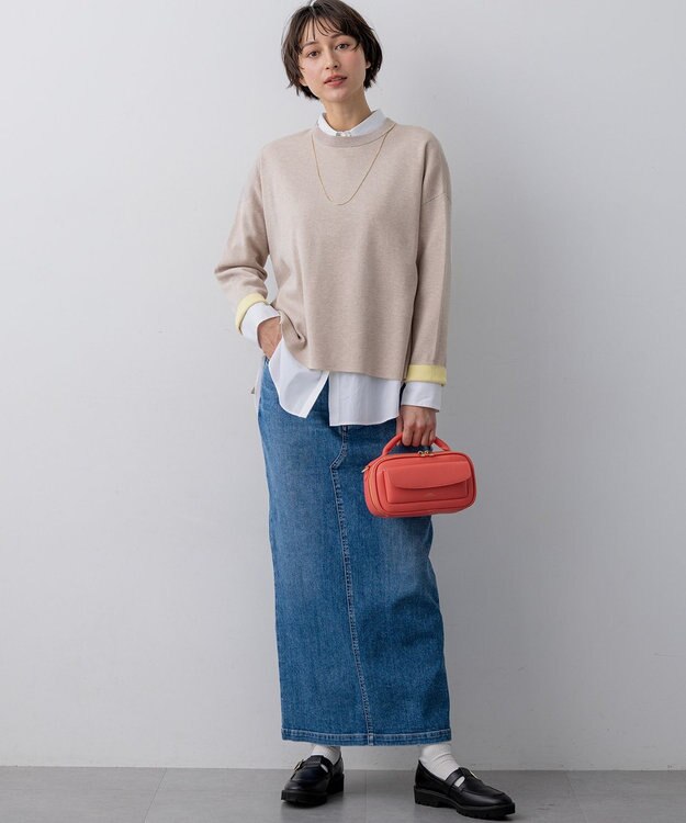 23区 L 【先行予約】23区DENIM Iライン デニムスカート スカイブルー系