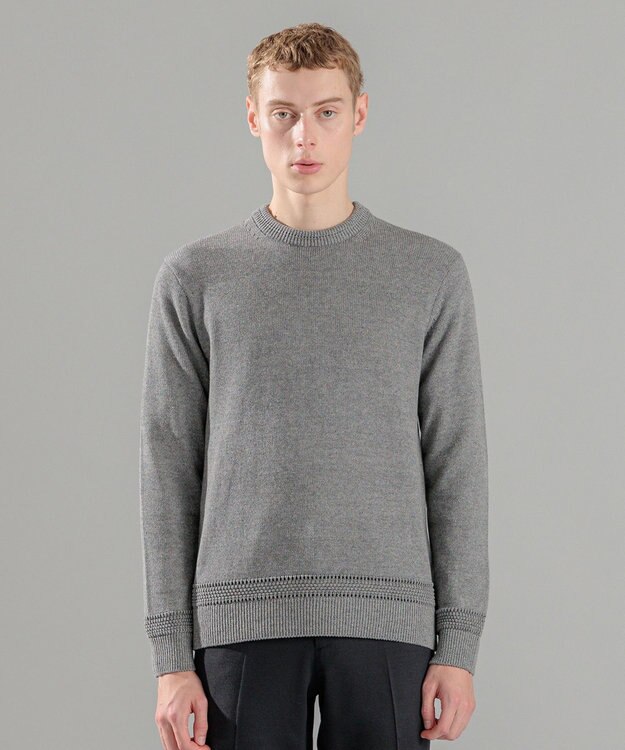 JOSEPH HOMME 【洗える】ハイツイストコード　クルーネックニット グレー系