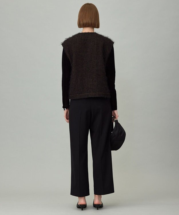 ICB フェザーツイード ベスト ブラウン×ブラック系