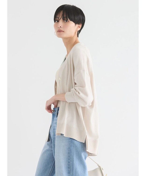 AMERICAN HOLIC ＵＶカットＶネックニットカーディガン Gray Beige