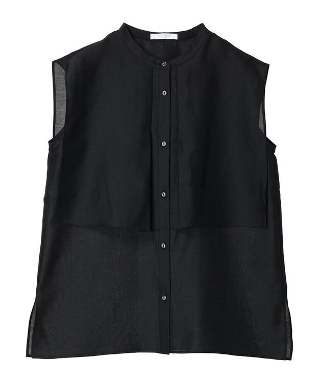 Green Parks レイヤードノースリーブブラウス Black