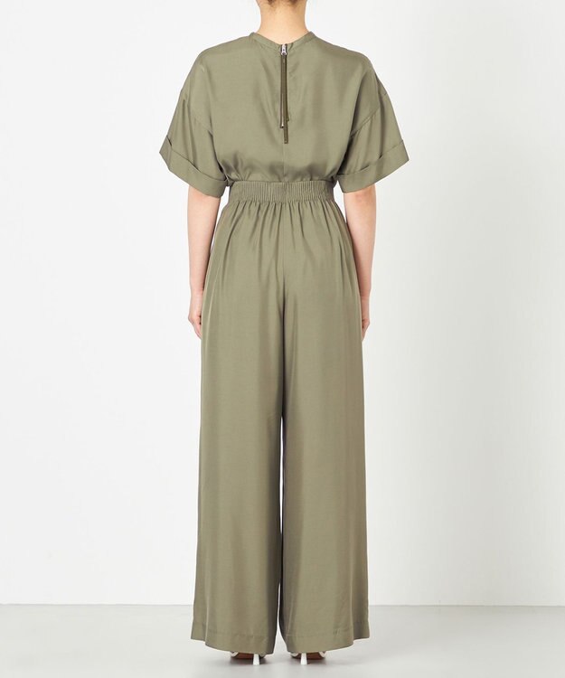 NAVE 【ReNAVE・セットアップ可/洗える/UVケア/接触冷感】フィブリルシャンブレー ワイドパンツ カーキ系