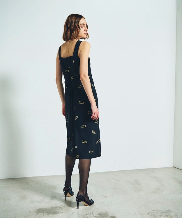 GRACE CONTINENTAL リップモチーフドレス ブラック