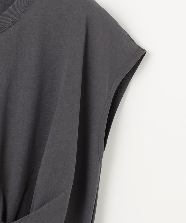 23区 【SLOW/一部店舗限定】MVSコットン カシュクールデザイン Tシャツ グレー系