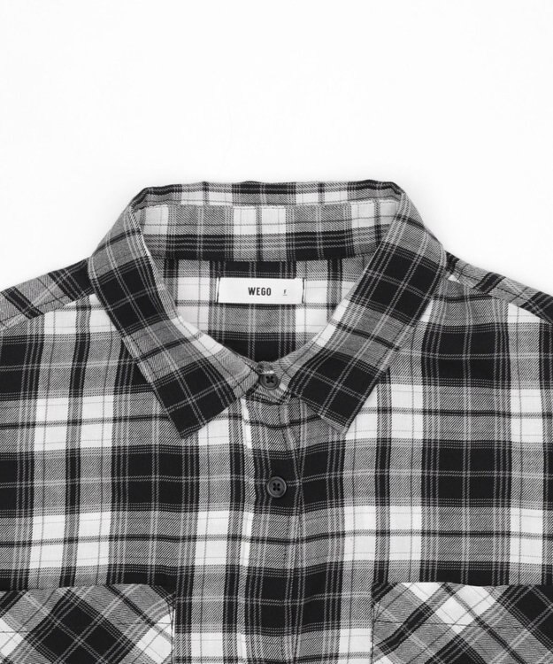 WEGO チェックショートシャツ ブラック