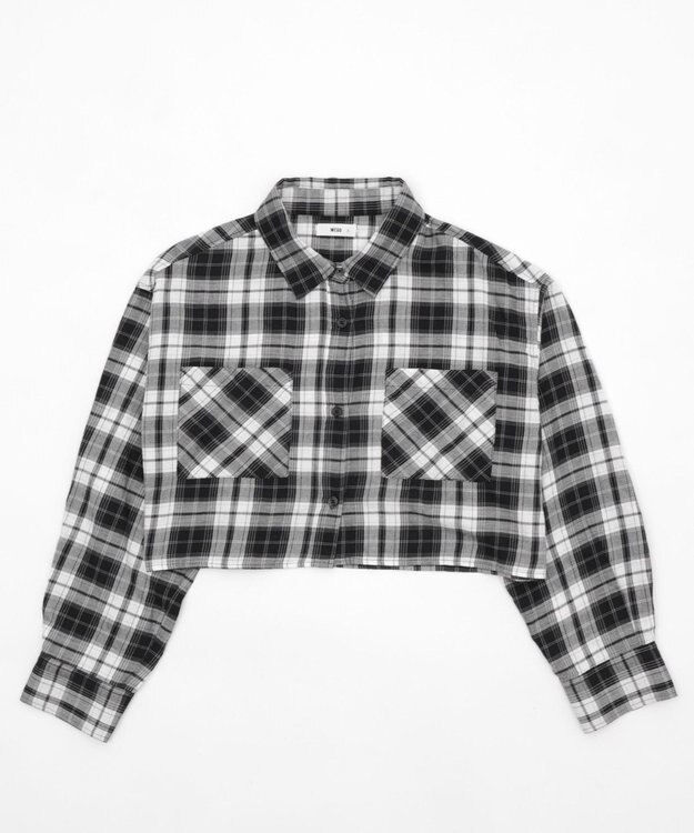 WEGO チェックショートシャツ ブラック