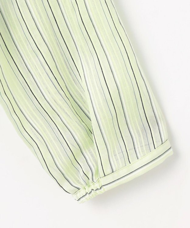 J.PRESS LADIES 【洗える】ランダムストライプ シアー プルオーバー カットソー ライムストライプ系