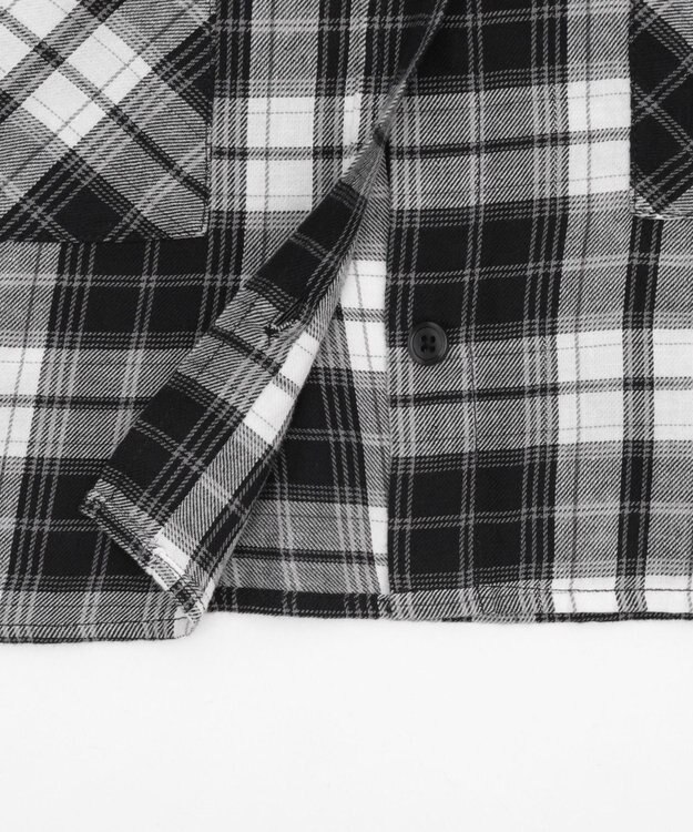 WEGO チェックショートシャツ ブラック