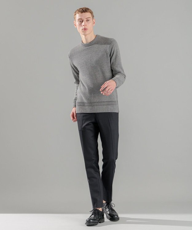 JOSEPH HOMME 【洗える】ハイツイストコード　クルーネックニット グレー系