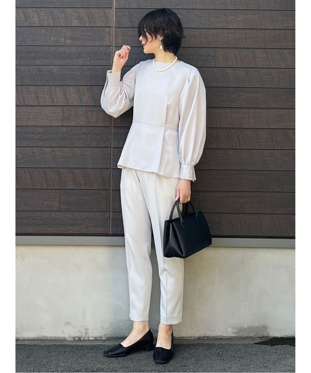 Green Parks ｅｆ－ｄｅ　タックテーパードパンツ Gray Beige