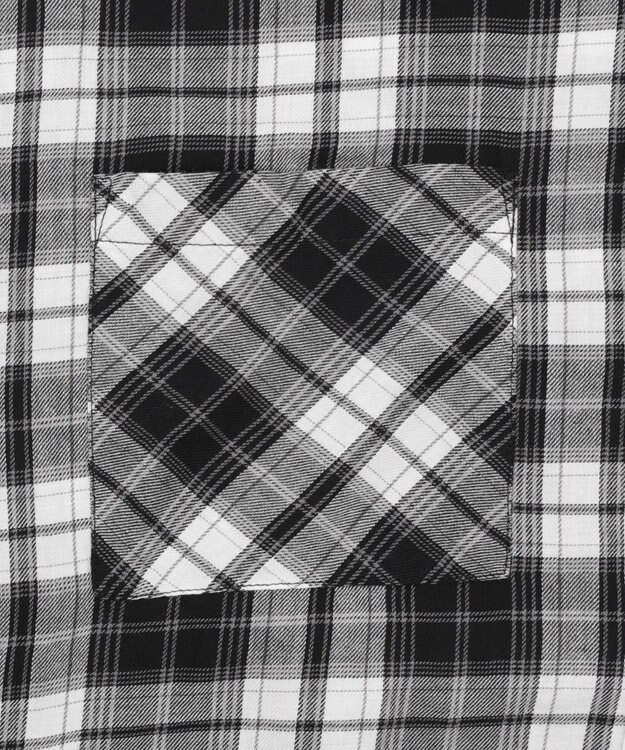 WEGO チェックショートシャツ ブラック