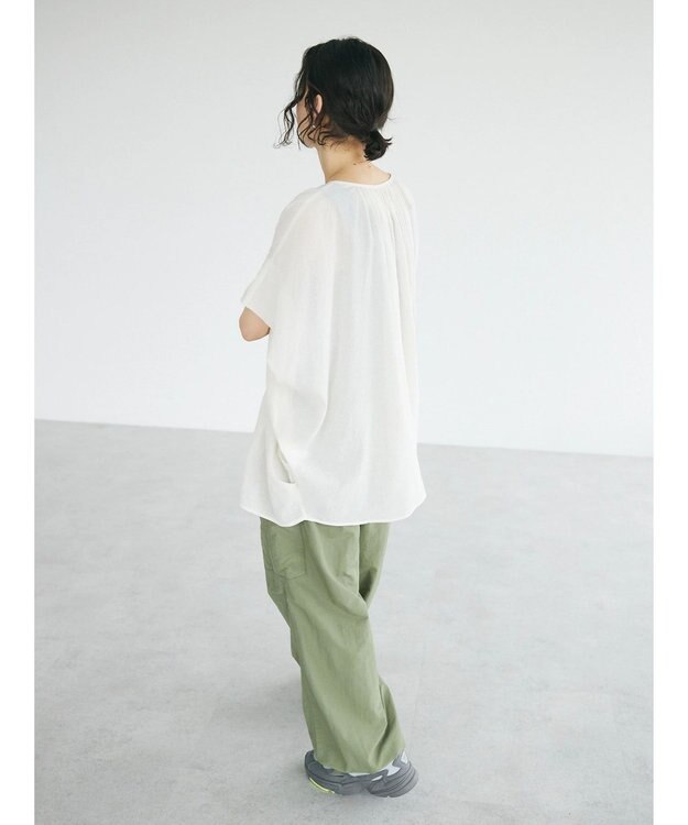 CRAFT STANDARD BOUTIQUE ウ゛ィンテージボイル２ＷＡＹタックブラウス Off White