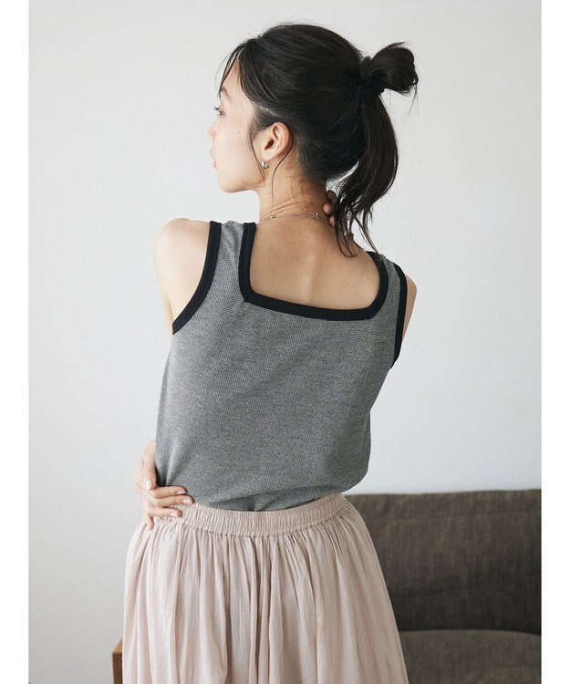 CRAFT STANDARD BOUTIQUE レトロ柄前後２ＷＡＹタンクトップ Black