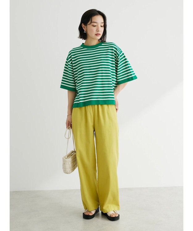 Green Parks 洗えるニットＴシャツ Off White