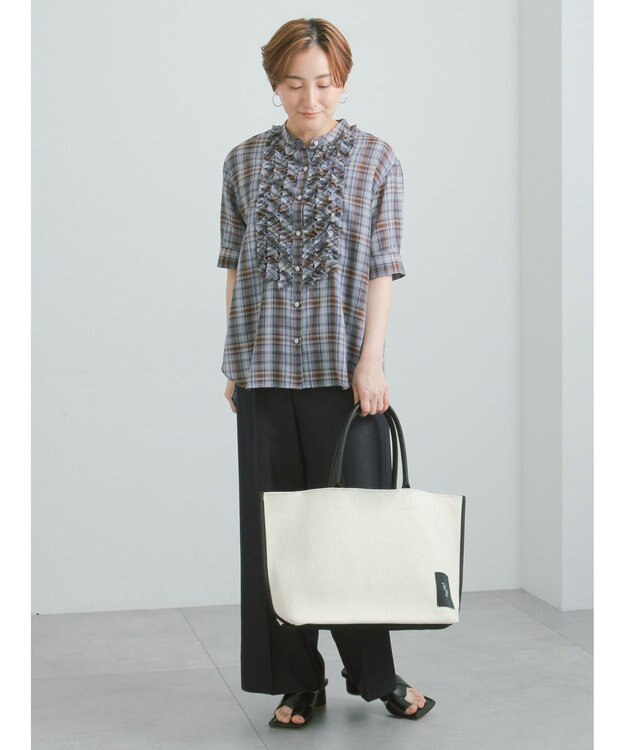Te chichi チェックフリルブラウス《2026 SUMMER LOOK item》 ブルー